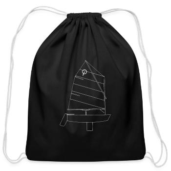 Optimist Sailing - Cotton Drawstring Bag - black - Front