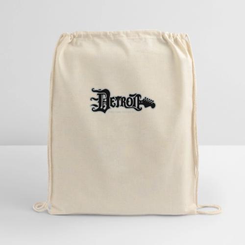 DETROIT GUITAR WTTD BLK SLR REG FONT - Cotton Drawstring Bag