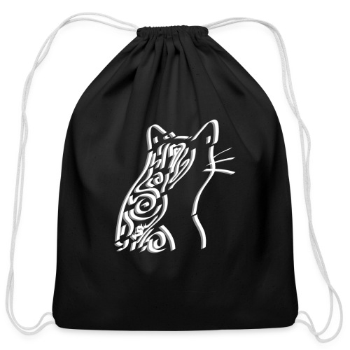 Pensive Cat - Cotton Drawstring Bag