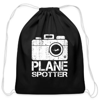 Aircraft Plane Spotting Birthday Plane Spotter Gif - Cotton Drawstring Bag - black - Front
