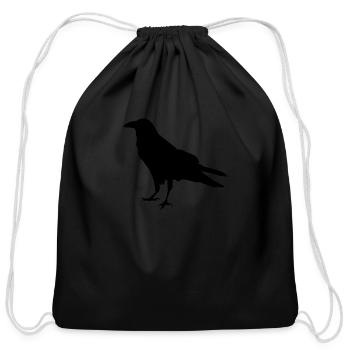 Raven - Cotton Drawstring Bag - black - Front
