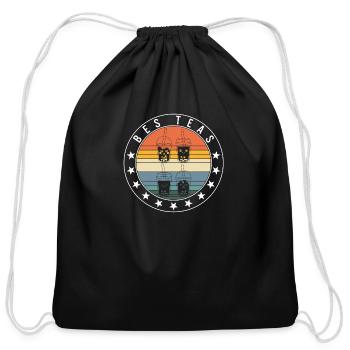 Bes Teas Shirt, Bubble Tea Bubble Milk Tea - Cotton Drawstring Bag - black - Front