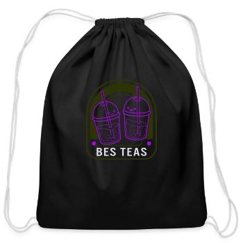 Bes Teas Shirt, Bubble Tea Bubble Milk Tea - Cotton Drawstring Bag - black - Front