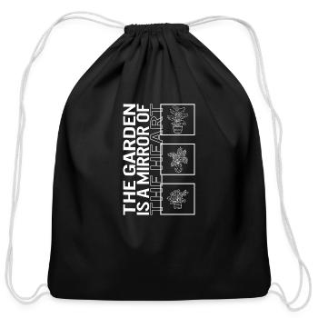 The Garden Is A Mirror Of The Heart, Garden Plant - Cotton Drawstring Bag - black - Front