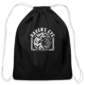Vikings Shirt, Raven's Eye Mystic Raven Viking - Cotton Drawstring Bag - black - Front