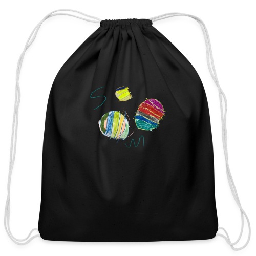 Three basketballs. - Cotton Drawstring Bag
