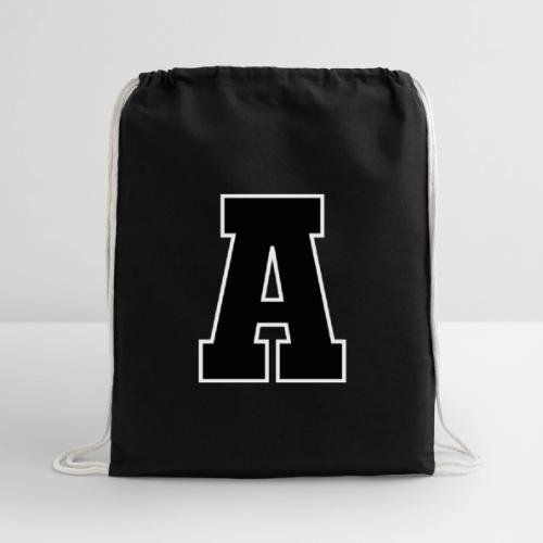 Varsity Letter A Athletic Monogram Design - Cotton Drawstring Bag
