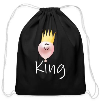 King - Cotton Drawstring Bag - black - Front