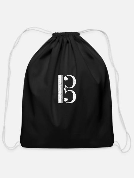 alto clef, viola - Cotton Drawstring Bag - black