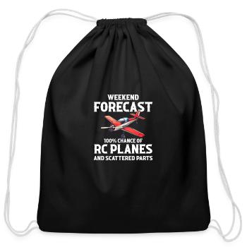 Still Playing With Airplanes RC Plane - Cotton Drawstring Bag - black - Front