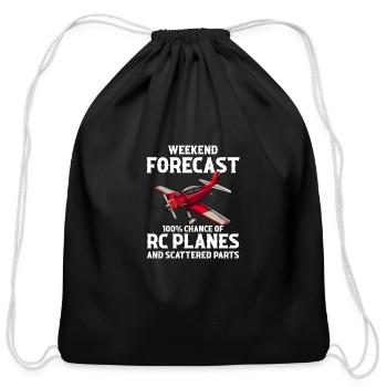 Still Playing With Airplanes RC Plane - Cotton Drawstring Bag - black - Front