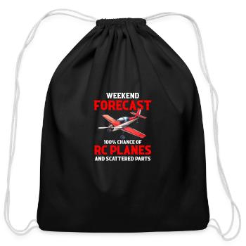 Still Playing With Airplanes RC Plane - Cotton Drawstring Bag - black - Front