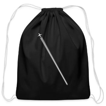 Airplane - Cotton Drawstring Bag - black - Front
