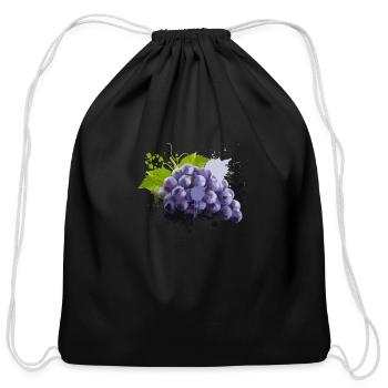 Grapes Fruit Healthy-food Plants Flower Sweet Gift - Cotton Drawstring Bag - black - Front