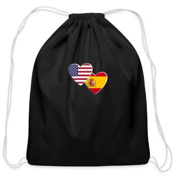 USA American Spain Spanish Espana Flag Patriotic - Cotton Drawstring Bag - black - Front