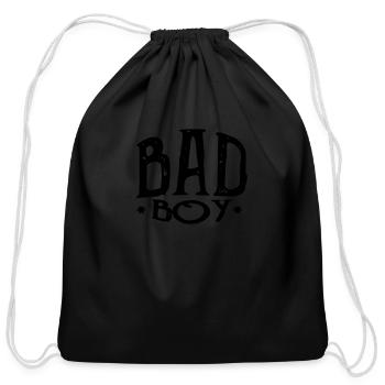 bad boy - Cotton Drawstring Bag - black - Front