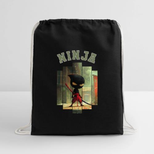 Cute Ninja Attack - Cotton Drawstring Bag