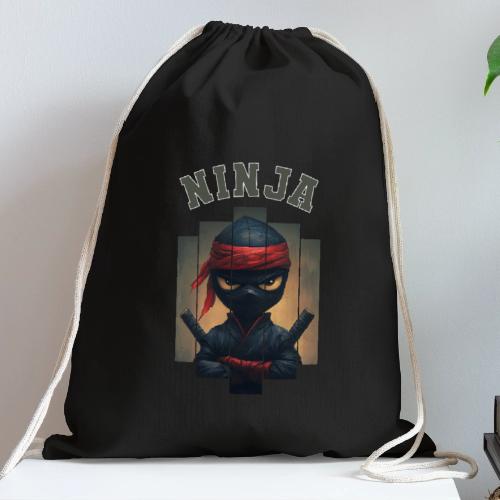 Cartoon Ninja Vibes - Cotton Drawstring Bag