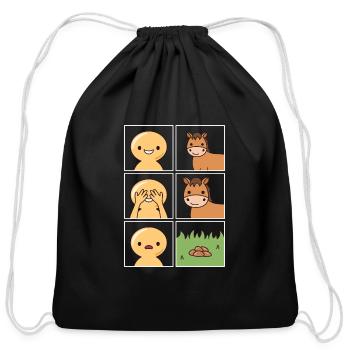Horse Poop Droppings Design for Horse Pet Owners - Cotton Drawstring Bag - black - Front