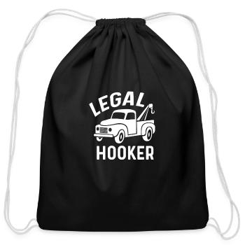 Legal Hooker Tow Truck Owner Gift - Cotton Drawstring Bag - black - Front