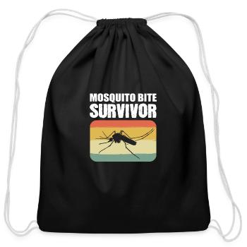 Mosquito Bite Survivor Fit And Healthy Person Gift - Cotton Drawstring Bag - black - Front