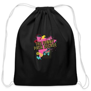 The Fanny Pack Decade Rad 1980 Throwback Retro Vin - Cotton Drawstring Bag - black - Front