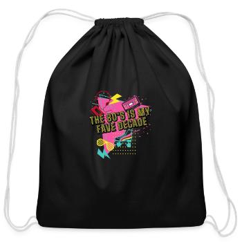 The 80s Is My Fave Decade Lifestyle 1980 Habits Re - Cotton Drawstring Bag - black - Front