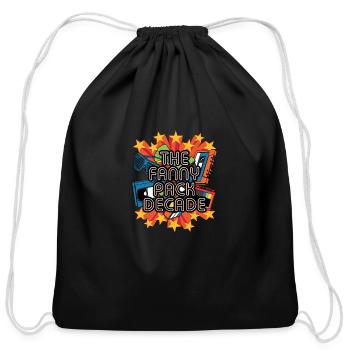 The Fanny Pack Decade Rad 1980 Throwback Retro Vin - Cotton Drawstring Bag - black - Front