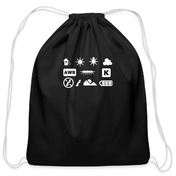 Camera Function Image Photography - Cotton Drawstring Bag - black - Front