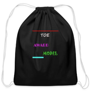 Toe Award Model - Cotton Drawstring Bag - black - Front