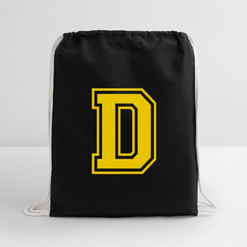 Letter D – Capital Athletic Alphabet Monogram - Cotton Drawstring Bag