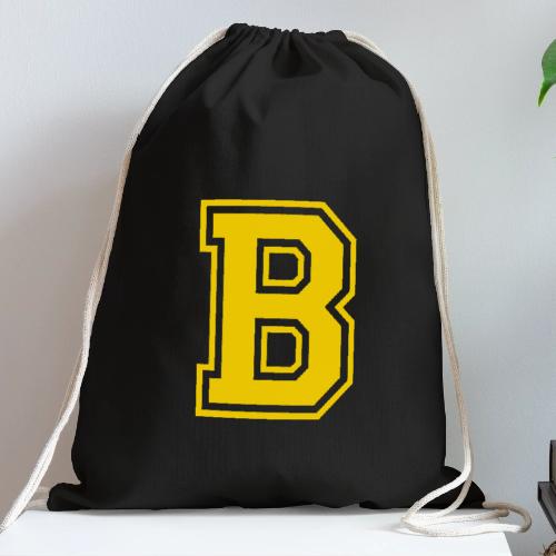 Letter B – Capital Athletic Alphabet Monogram - Cotton Drawstring Bag