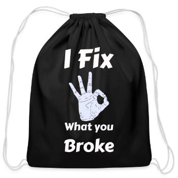 Mechanic  - Cotton Drawstring Bag - black - Front