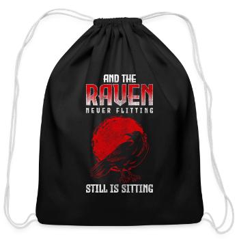 Raven Soul Rune - Cotton Drawstring Bag - black - Front