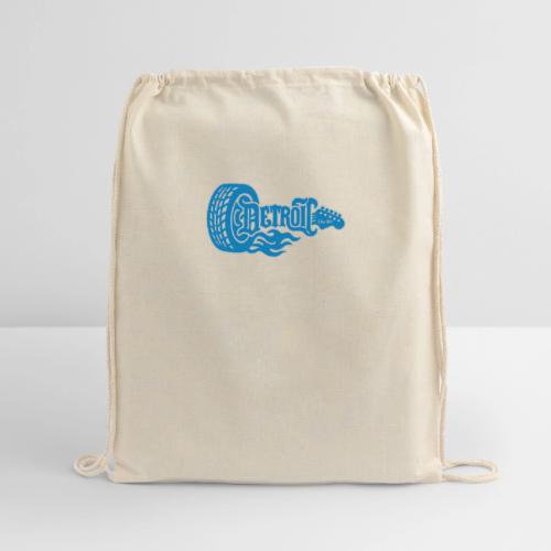 The D® - Detroit Wheel Guitar with Flames Bl Slvr - Cotton Drawstring Bag