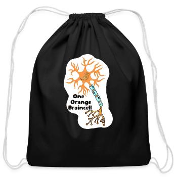 One Orange Brain-cell - Cotton Drawstring Bag - black - Front