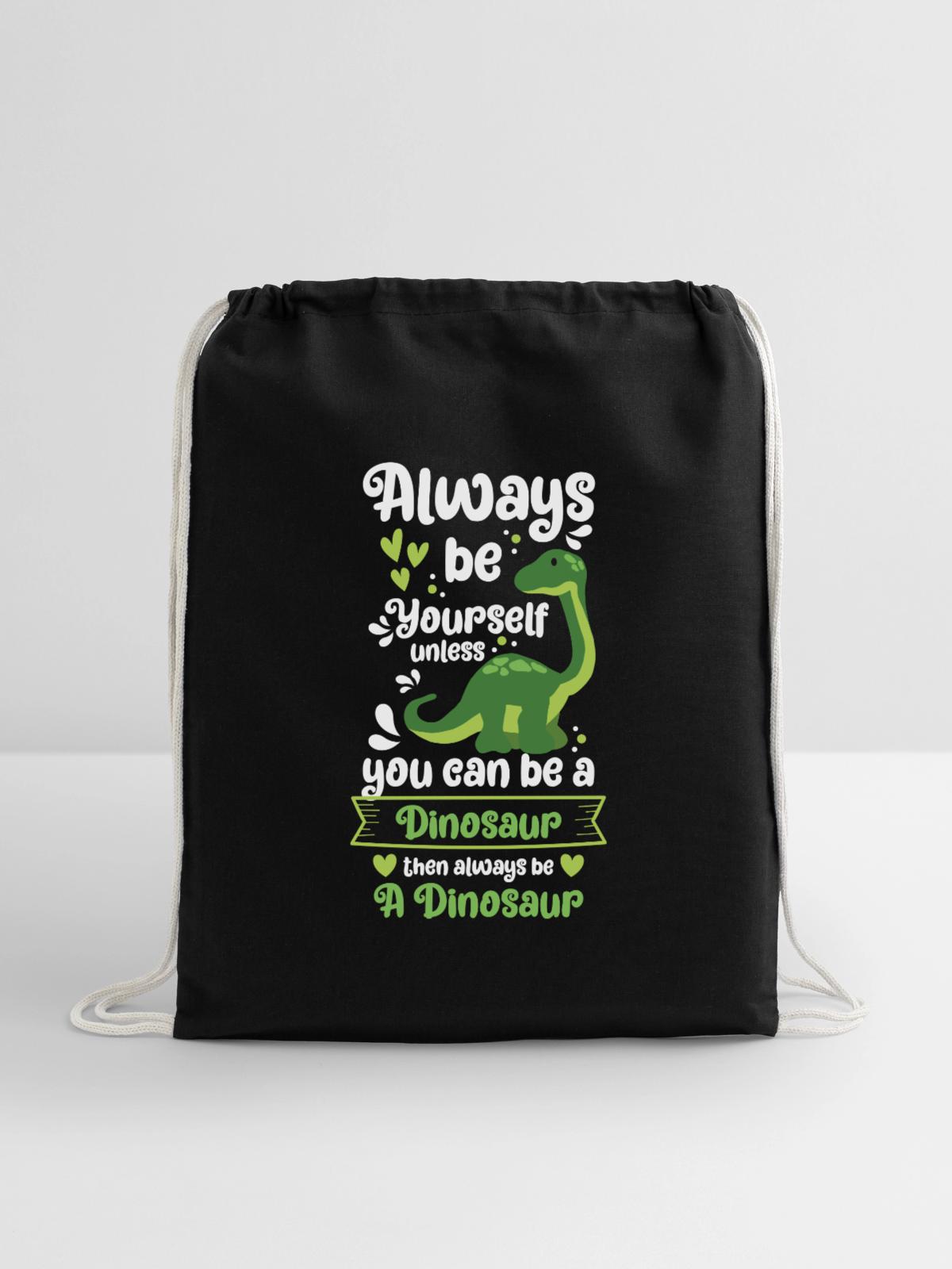Prehistoric Times - Cotton Drawstring Bag - black - Front