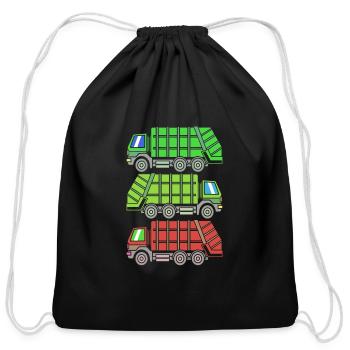 Cool Garbage Truck Lover Garbage Truck - Cotton Drawstring Bag - black - Front