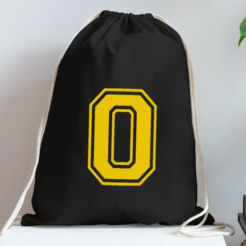Letter O – Capital Athletic Alphabet Monogram - Cotton Drawstring Bag