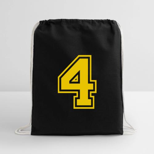 Number 4 in a classic athletic collegiate font - Cotton Drawstring Bag