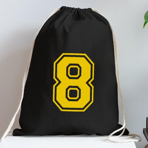 Number 8 in a classic athletic collegiate font - Cotton Drawstring Bag