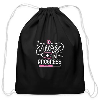 Nurse In Progress Future Nurse Life Nursing School - Cotton Drawstring Bag - black - Front