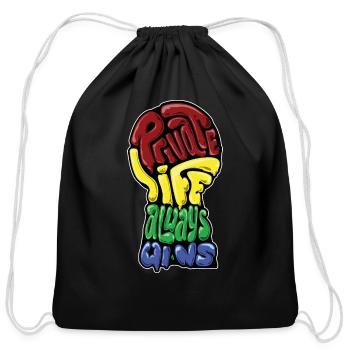 Private life always wins - Cotton Drawstring Bag - black - Front