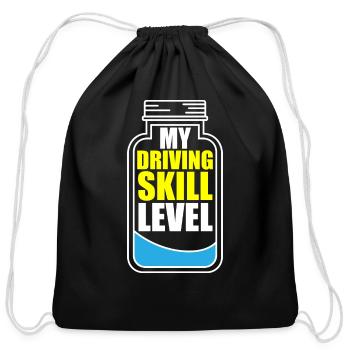 My Driving Skill Level - Cotton Drawstring Bag - black - Front
