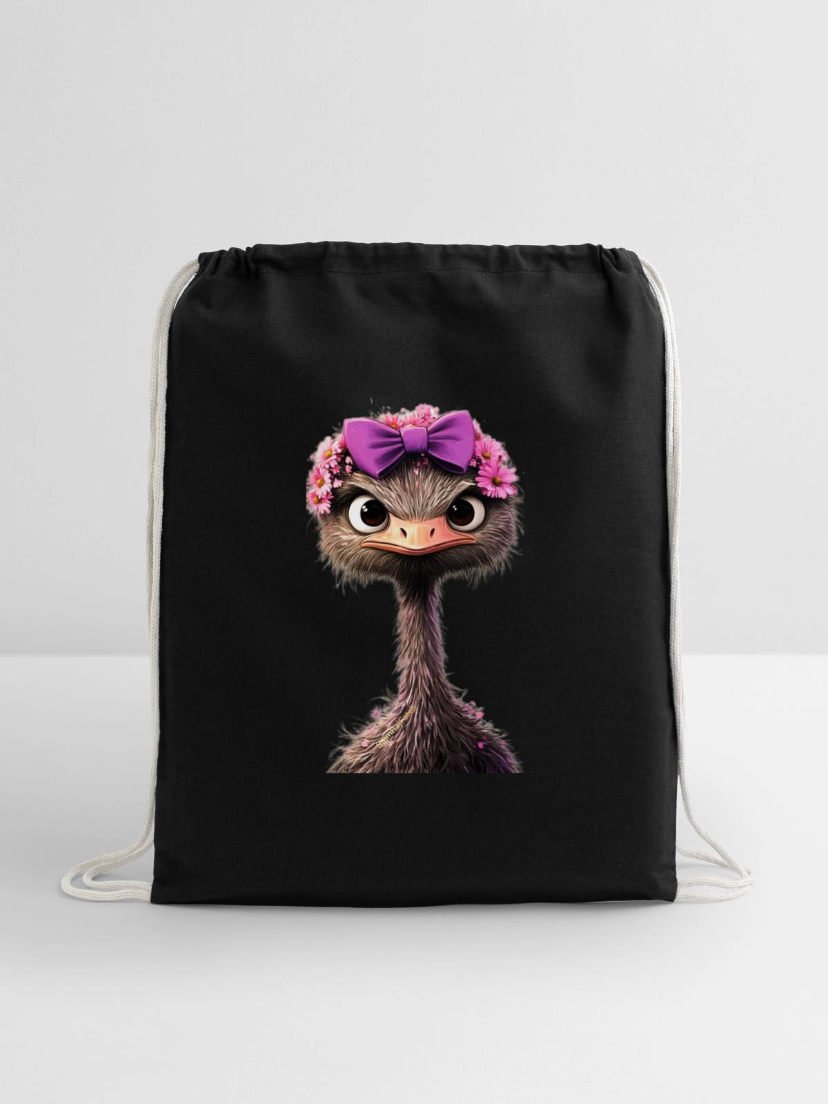 Duckie - Cotton Drawstring Bag - black - Front