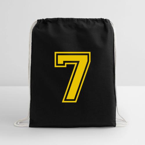 Number 7 in a classic athletic collegiate font - Cotton Drawstring Bag