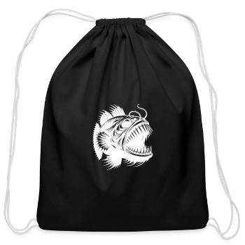 Menacing Frogfish From The Dark Depths - Cotton Drawstring Bag - black - Front