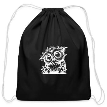 Owl Dark Circles? My Natural Accessories - Cotton Drawstring Bag - black - Front
