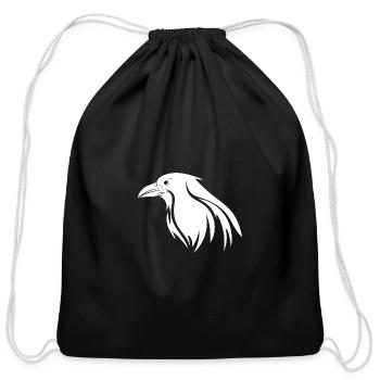 Cute Cunning Raven - Cotton Drawstring Bag - black - Front