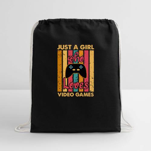 Just A Girl Who Loves Video Games - Cotton Drawstring Bag